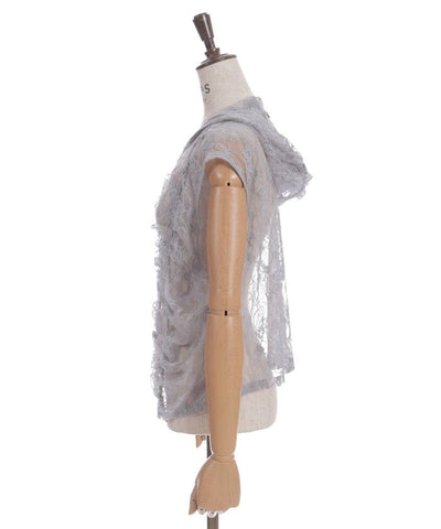 Hooded Drawstring Lace Vest