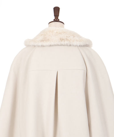 Cape Coat with Fur Collar