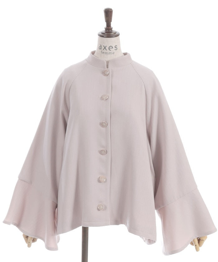 Cape Style Flare Sleeve Coat (Pre-order)