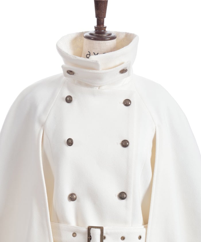 Double Button Cape Coat – axes femme from JAPAN