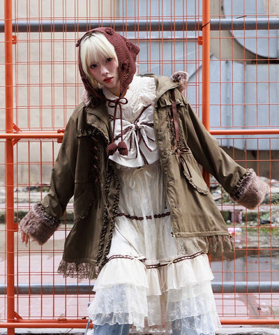 Lace-Up & Frill Mod Coat