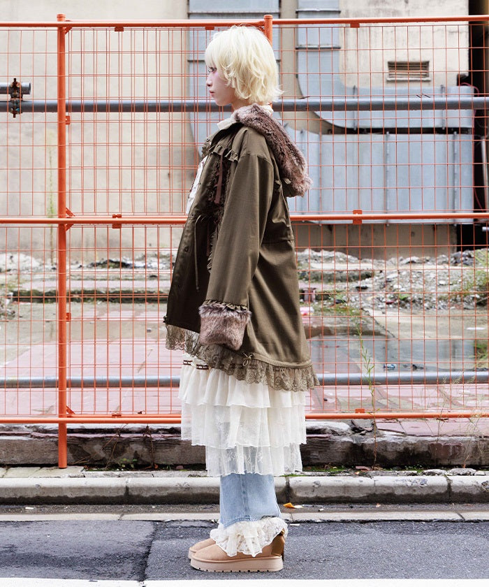 Lace-Up & Frill Mod Coat