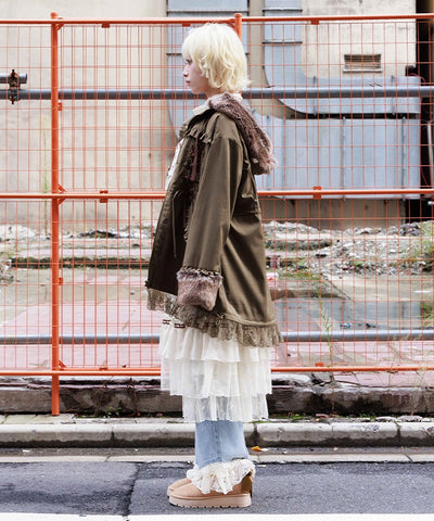 Lace-Up & Frill Mod Coat