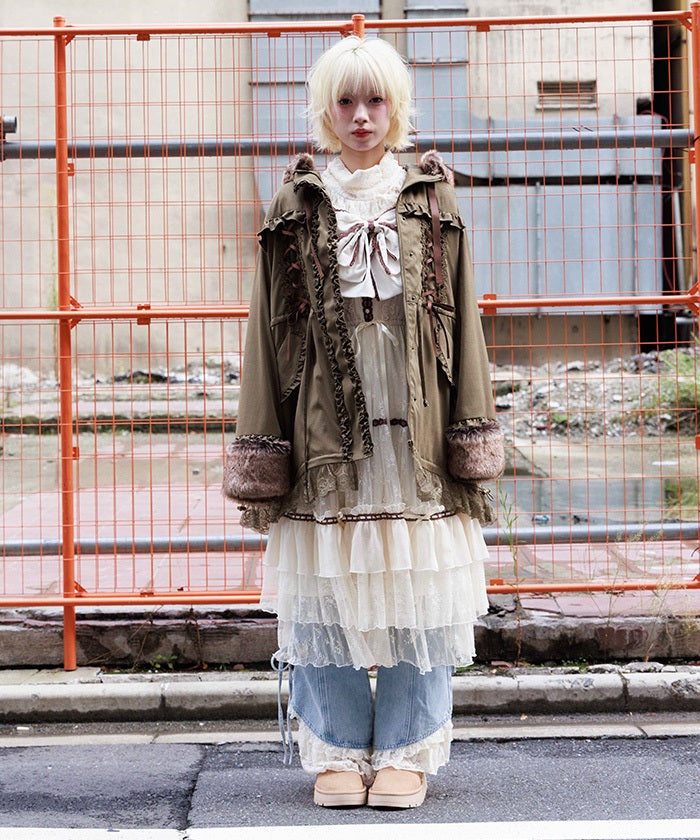 Lace-Up & Frill Mod Coat
