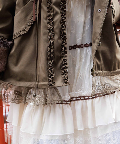 Lace-Up & Frill Mod Coat