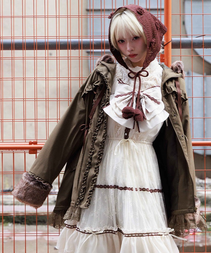 Lace-Up & Frill Mod Coat