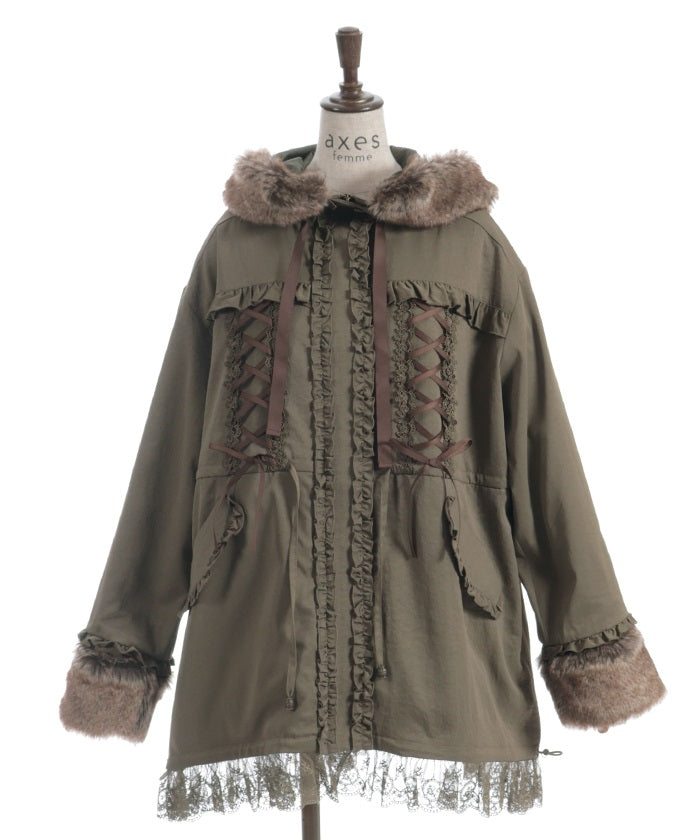 Lace-Up & Frill Mod Coat