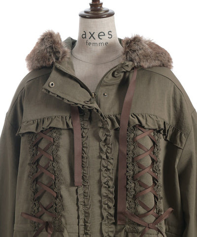 Lace-Up & Frill Mod Coat