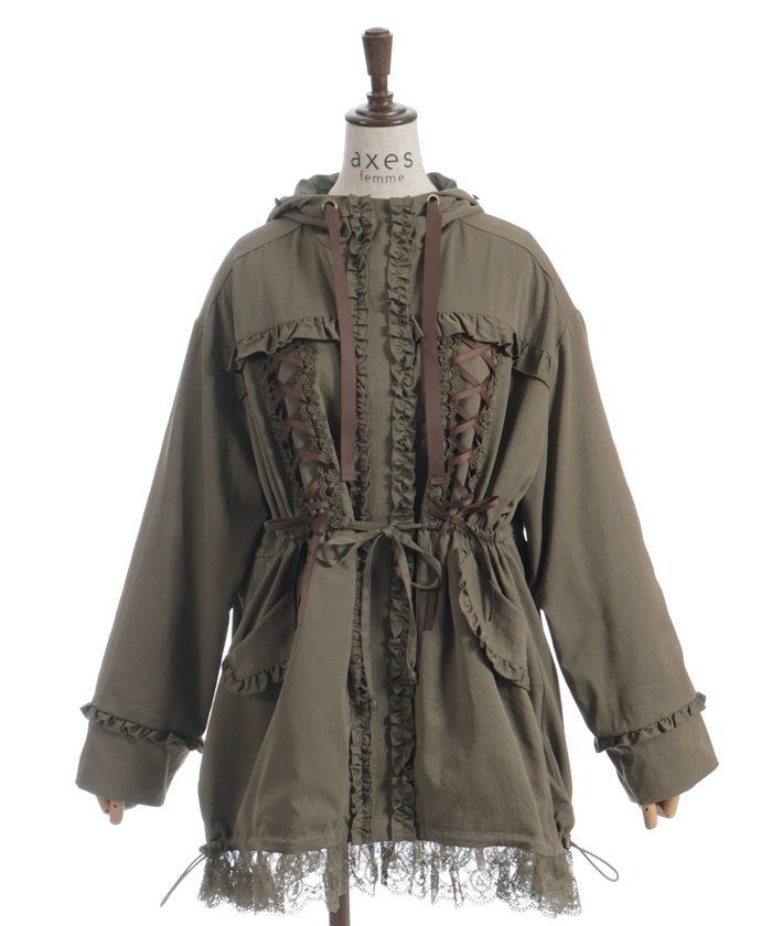 Lace-Up & Frill Mod Coat