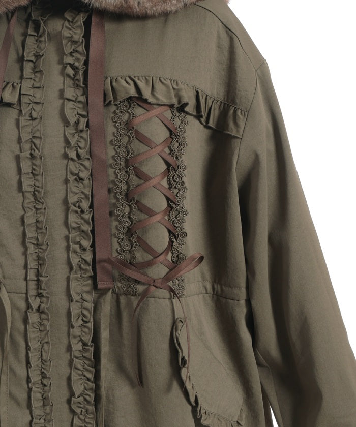 Lace-Up & Frill Mod Coat