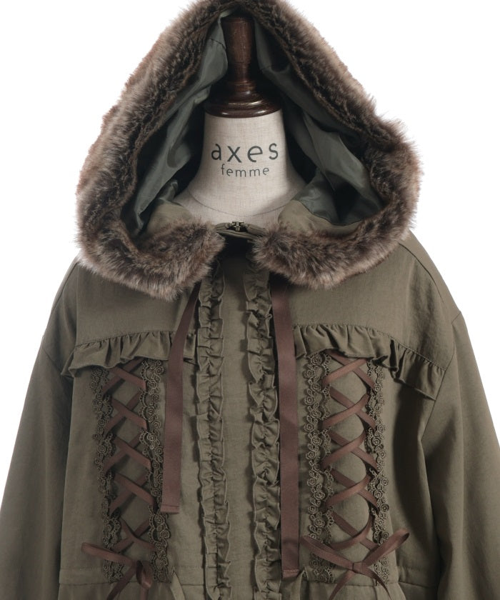 Lace-Up & Frill Mod Coat