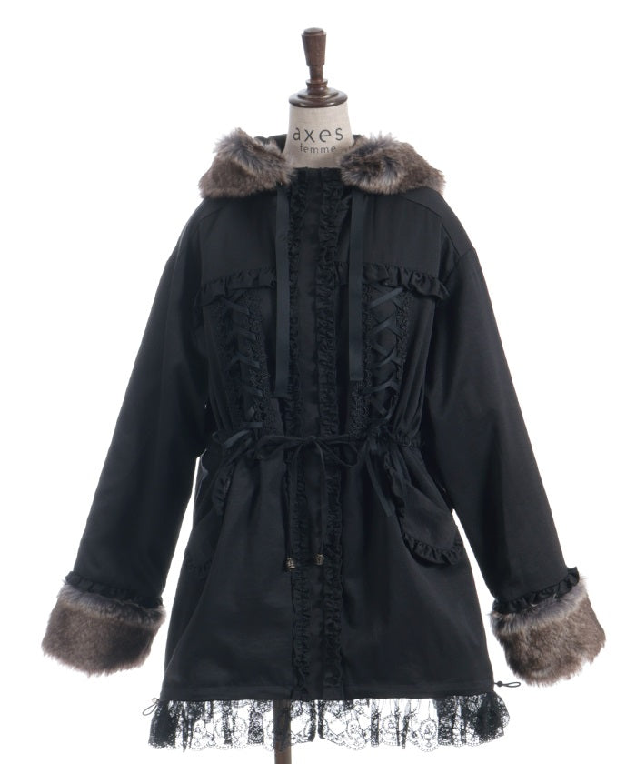 Lace-Up & Frill Mod Coat