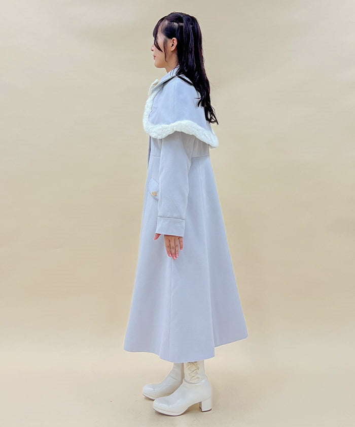 Fur Design Cape Coat