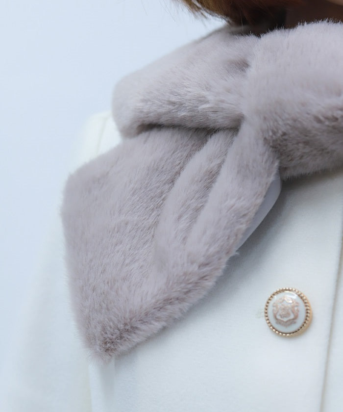 Long Coat with Fur Tippet – axes femme from JAPAN