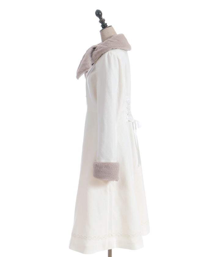 Long Coat with Fur Tippet – axes femme from JAPAN