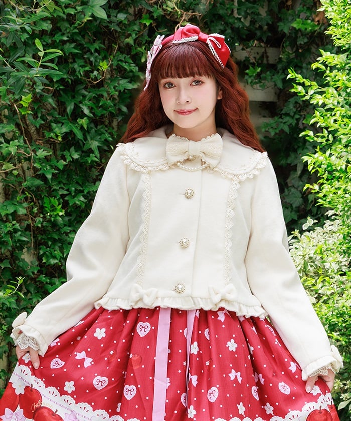 Pearl Ribbon Short Coat (Pre-order) – axes femme from JAPAN