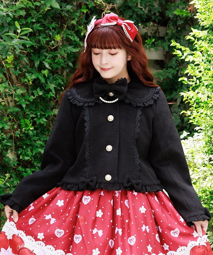 Pearl Ribbon Short Coat – axes femme from JAPAN