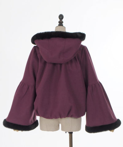 Bell Sleeve Coat with Hood