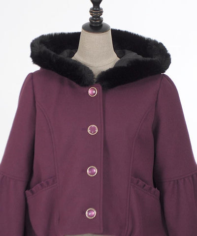 Bell Sleeve Coat with Hood