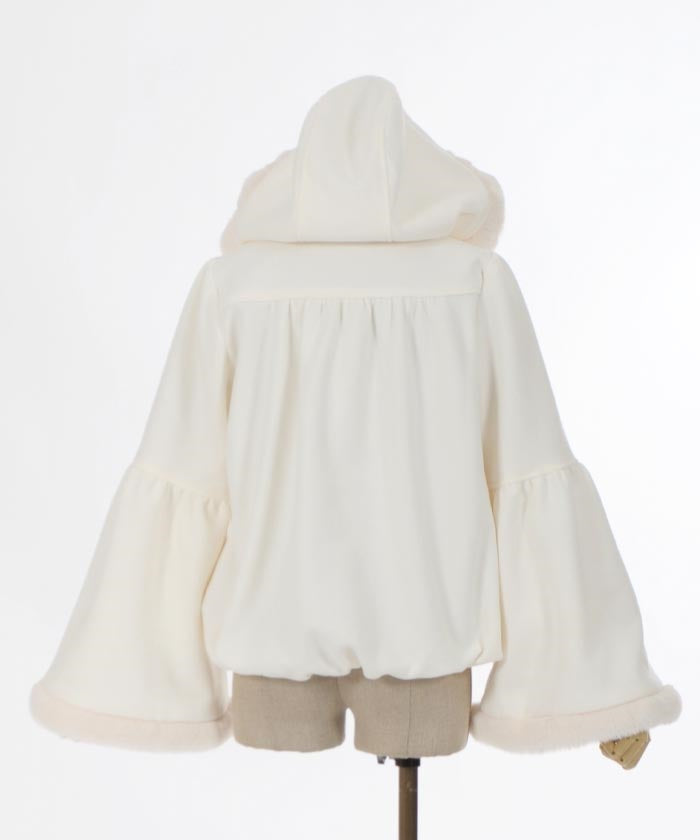 Bell Sleeve Coat with Hood