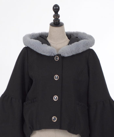 Bell Sleeve Coat with Hood