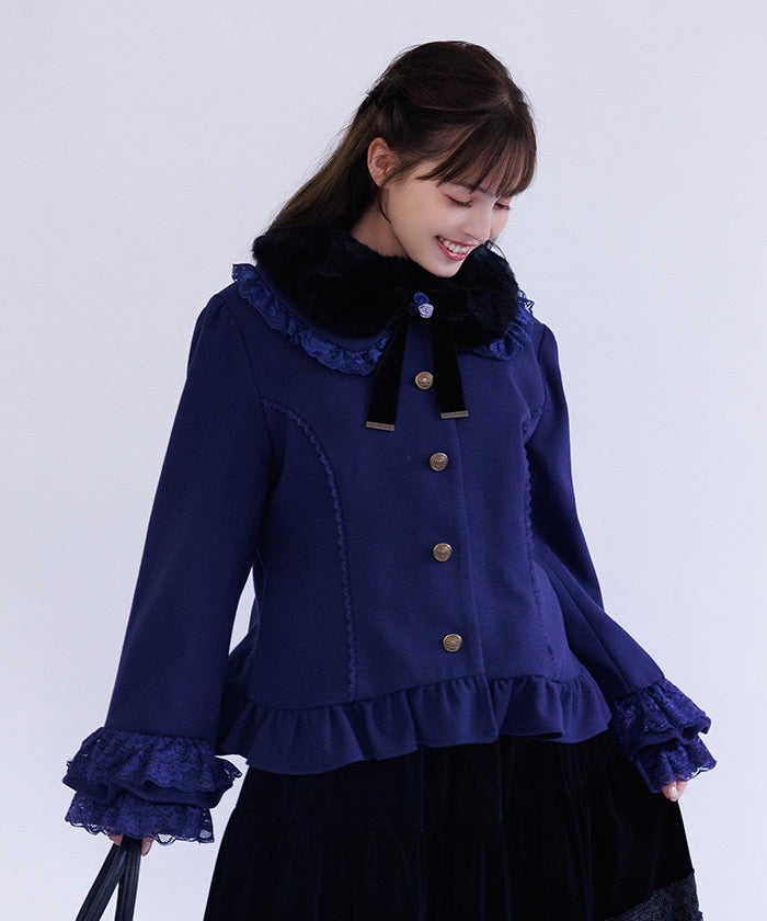 Rose Ribbon Frill Coat