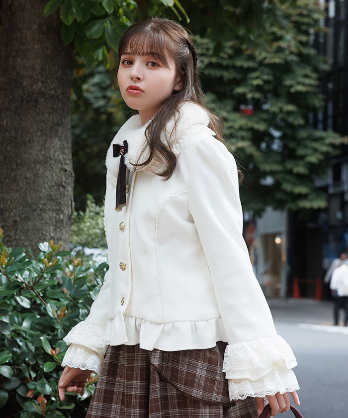 Rose Ribbon Frill Coat