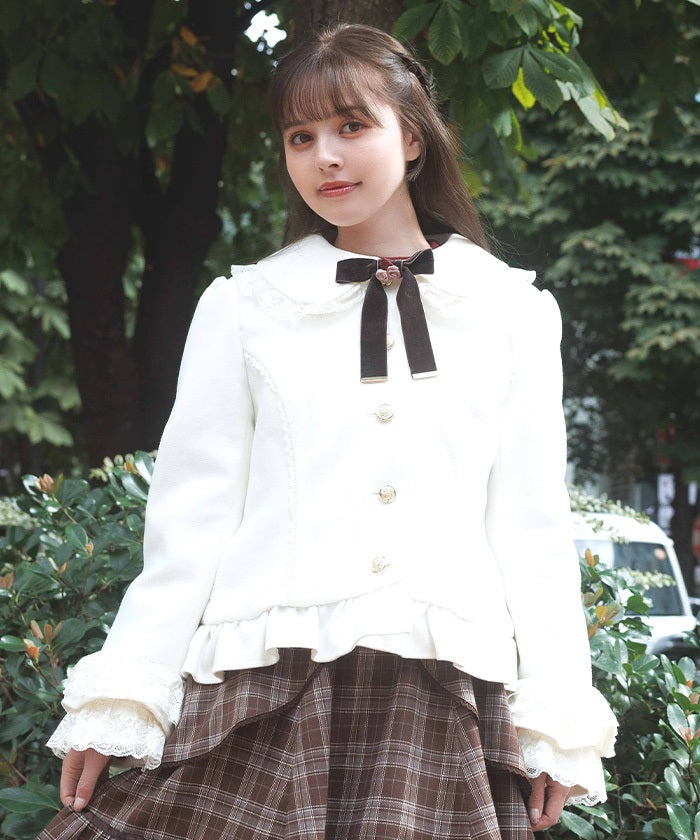 Rose Ribbon Frill Coat