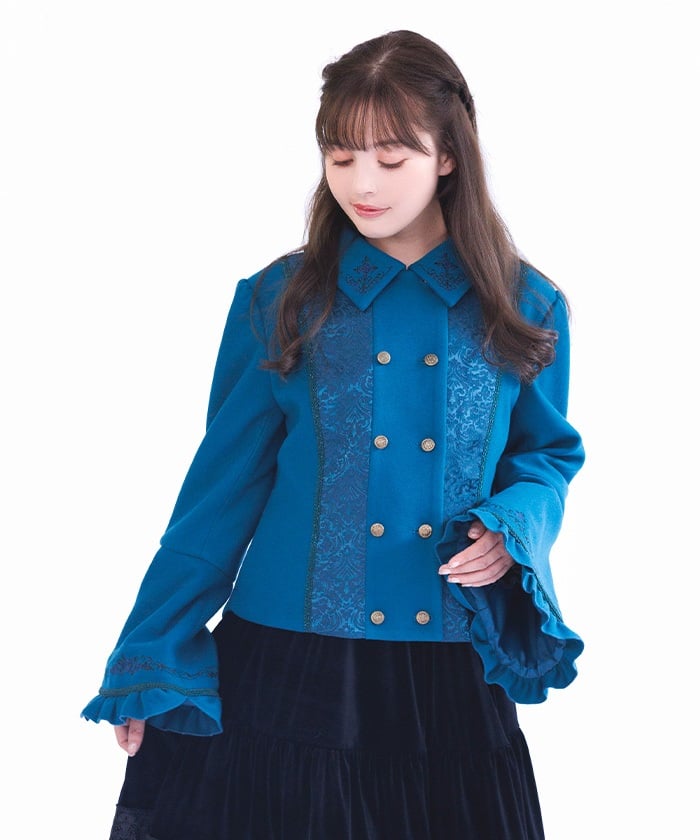 Embroidery Jacquard Panel Coat – axes femme from JAPAN