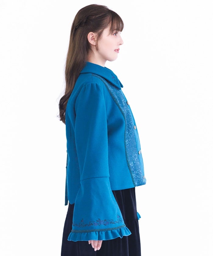 Embroidery Jacquard Panel Coat – axes femme from JAPAN