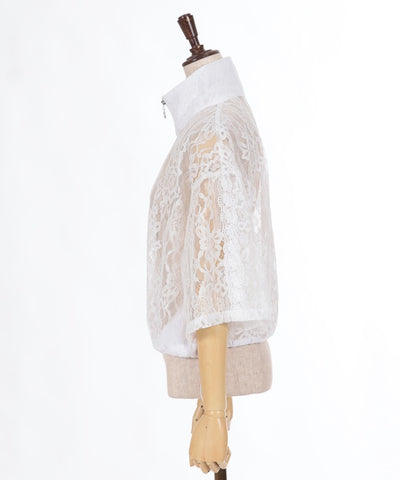 High Neck Lace Blouson