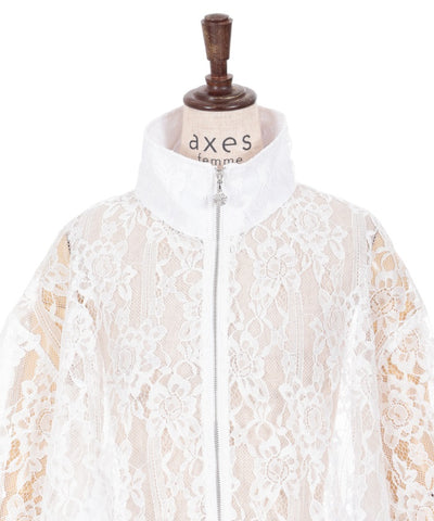 High Neck Lace Blouson