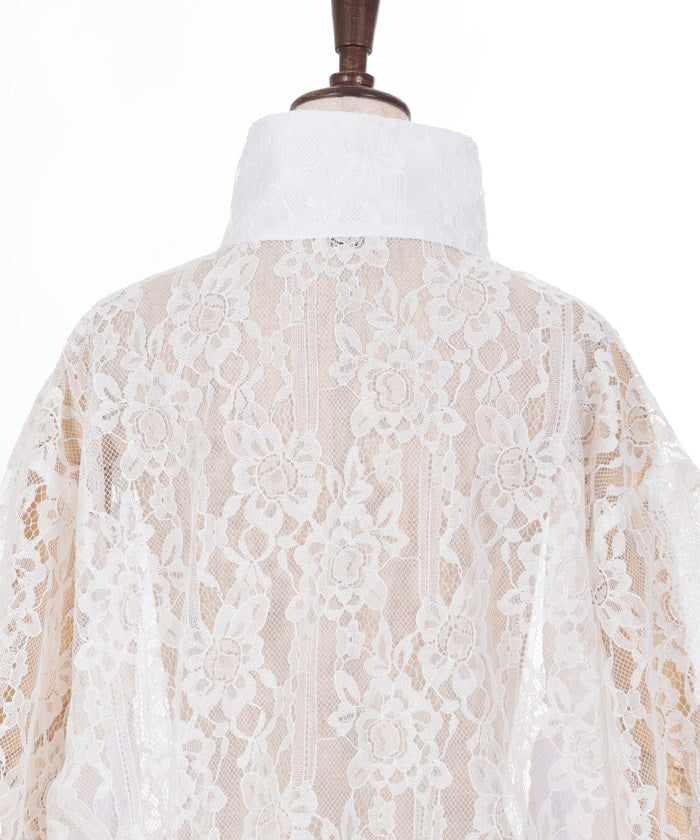 High Neck Lace Blouson