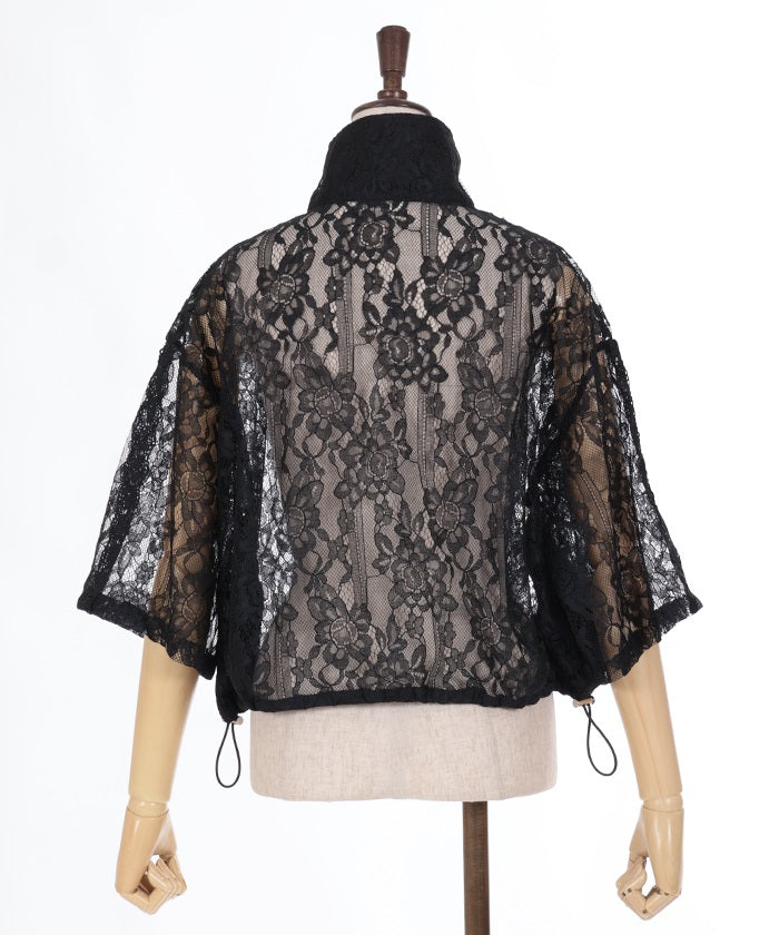 High Neck Lace Blouson