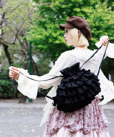 Small Floral Pattern & Frill Knapsack