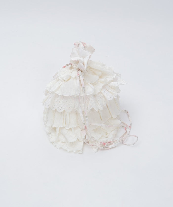 Small Floral Pattern & Frill Knapsack