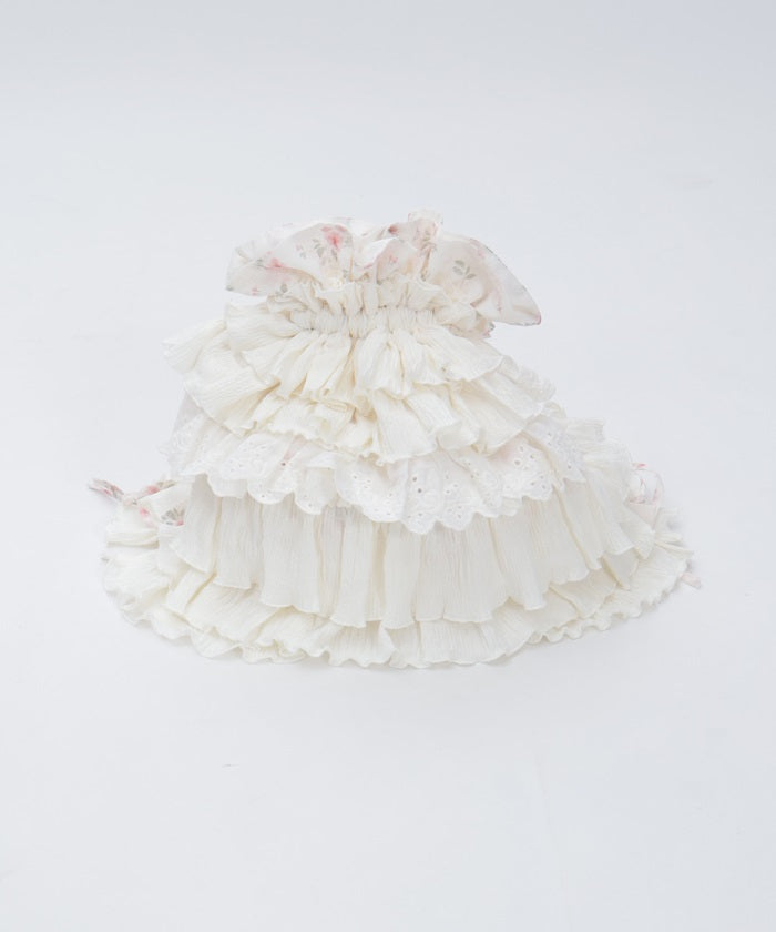 Small Floral Pattern & Frill Knapsack