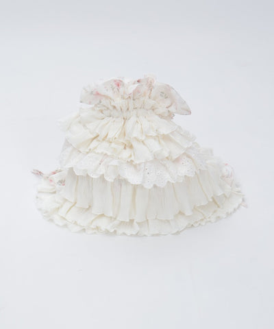 Small Floral Pattern & Frill Knapsack