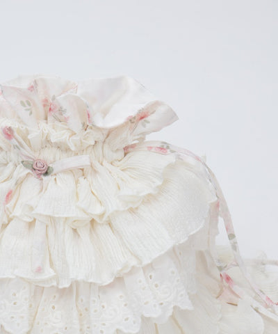 Small Floral Pattern & Frill Knapsack