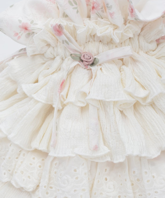 Small Floral Pattern & Frill Knapsack