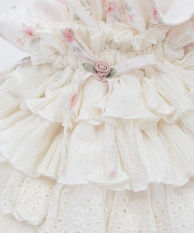 Small Floral Pattern & Frill Knapsack