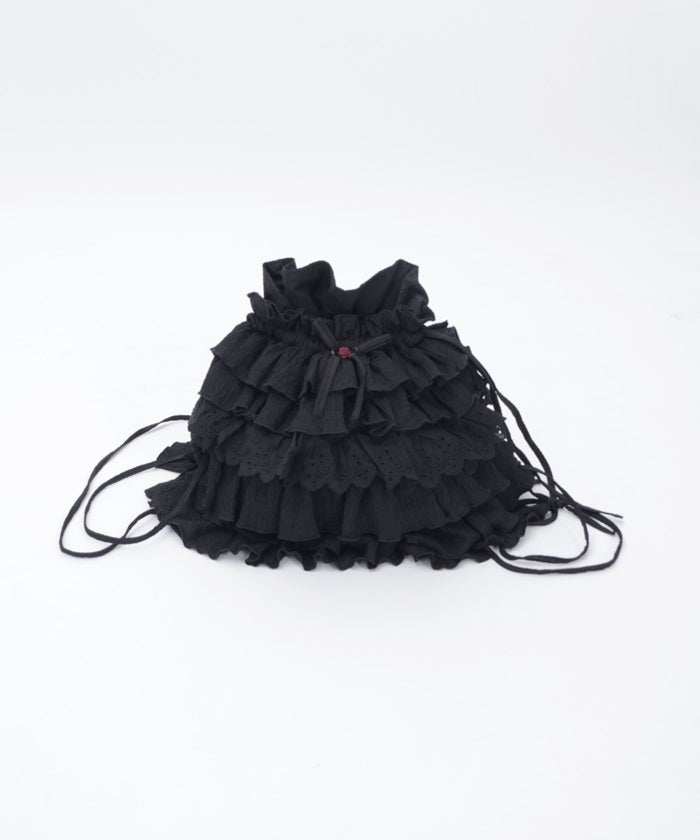 Small Floral Pattern & Frill Knapsack