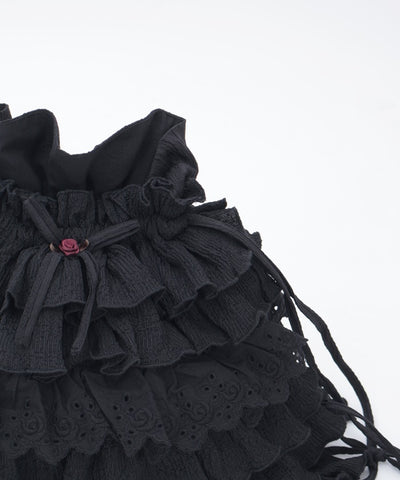 Small Floral Pattern & Frill Knapsack