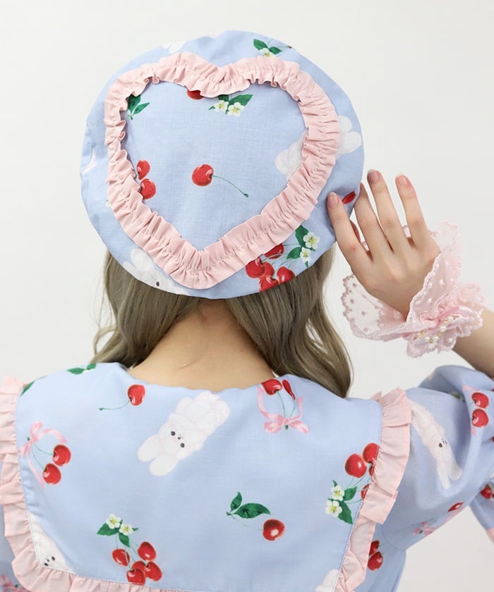 Cherry Bunny Pattern Beret