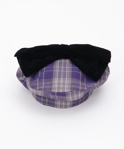 Tartan Plaid Ribbon Beret