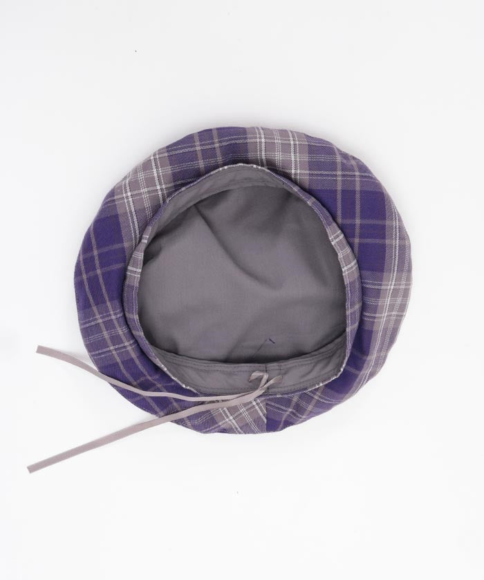 Tartan Plaid Ribbon Beret