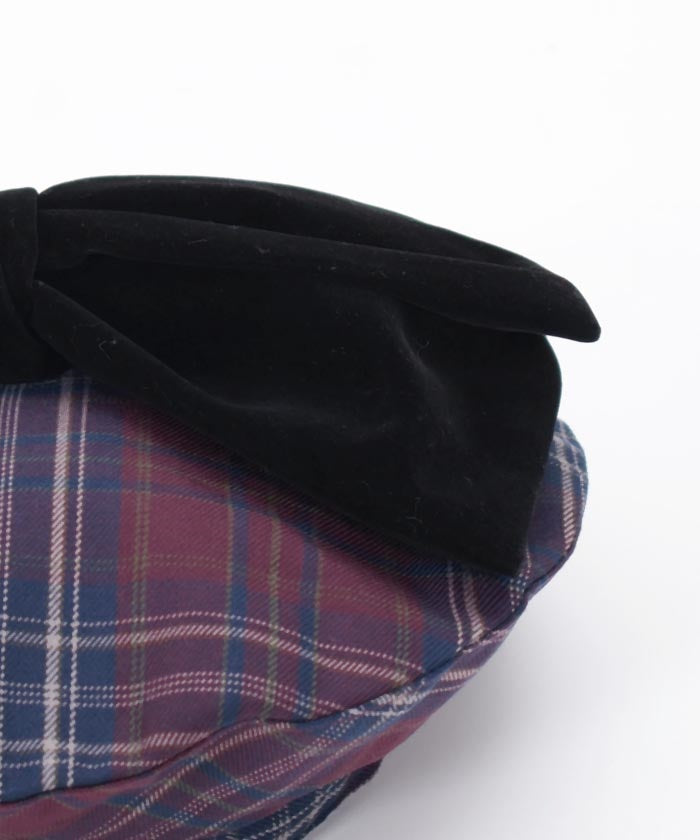 Tartan Plaid Ribbon Beret