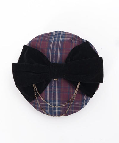 Tartan Plaid Ribbon Beret