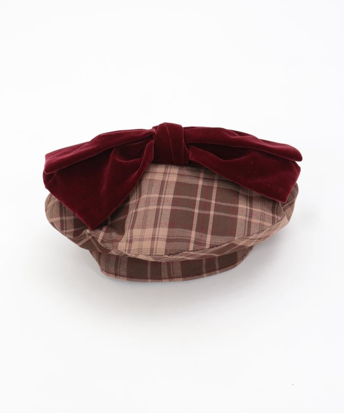 Tartan Plaid Ribbon Beret