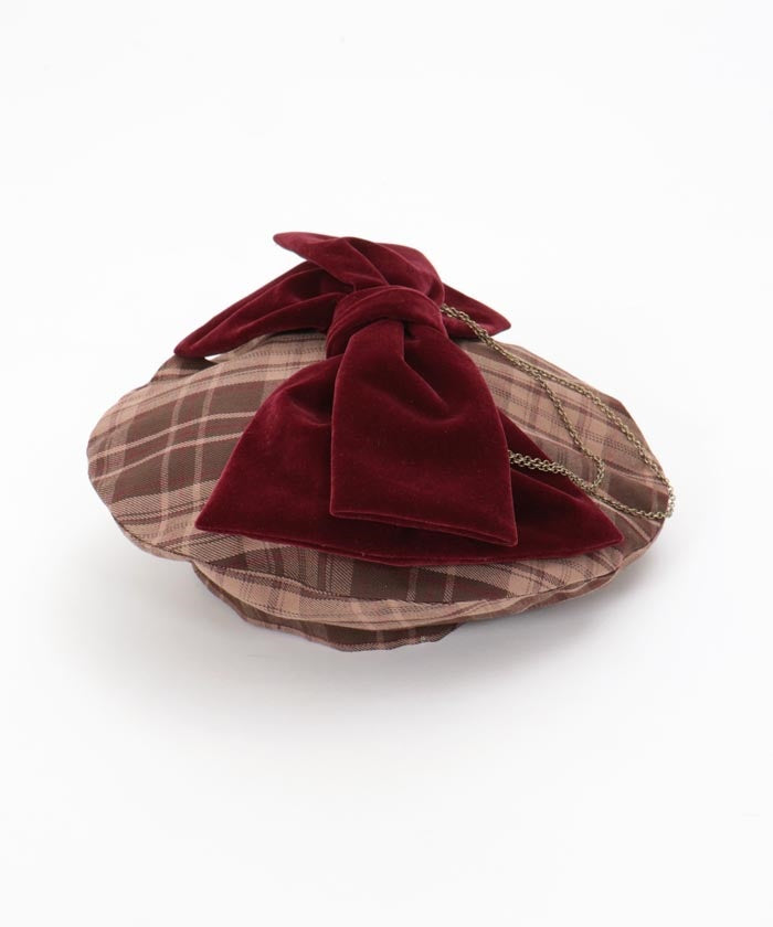 Tartan Plaid Ribbon Beret